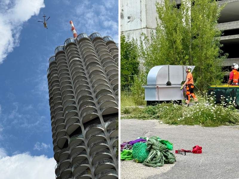 Außergewöhnlicher Einsatz in 115 Metern Höhe